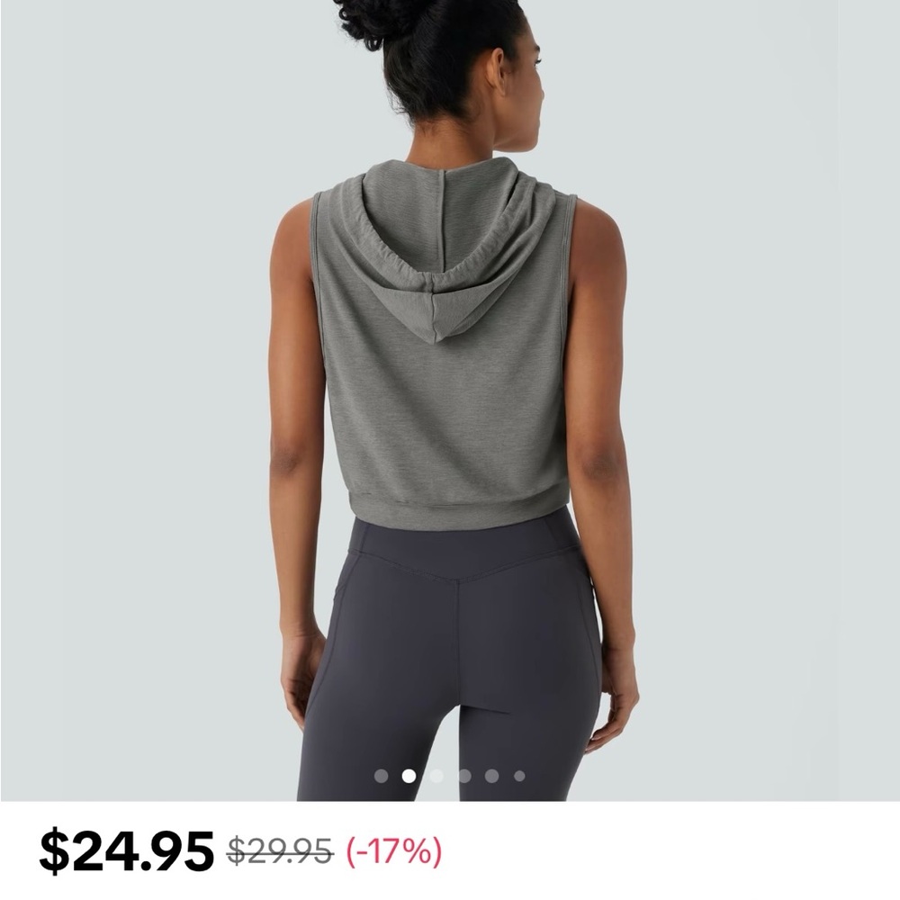 Halara hoody lightweight comfy tank, mottled black, new tags intact